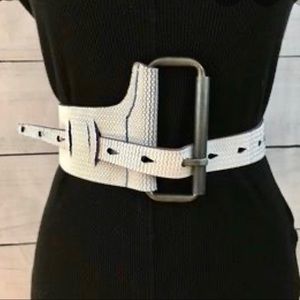 ✨ Black Leather Belt w Large Buckle